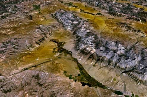 DEM and Satellite Image of Borah Peak area