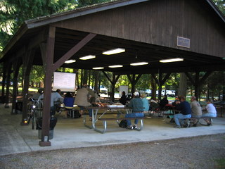 The pavilion at Sam Owen Campground